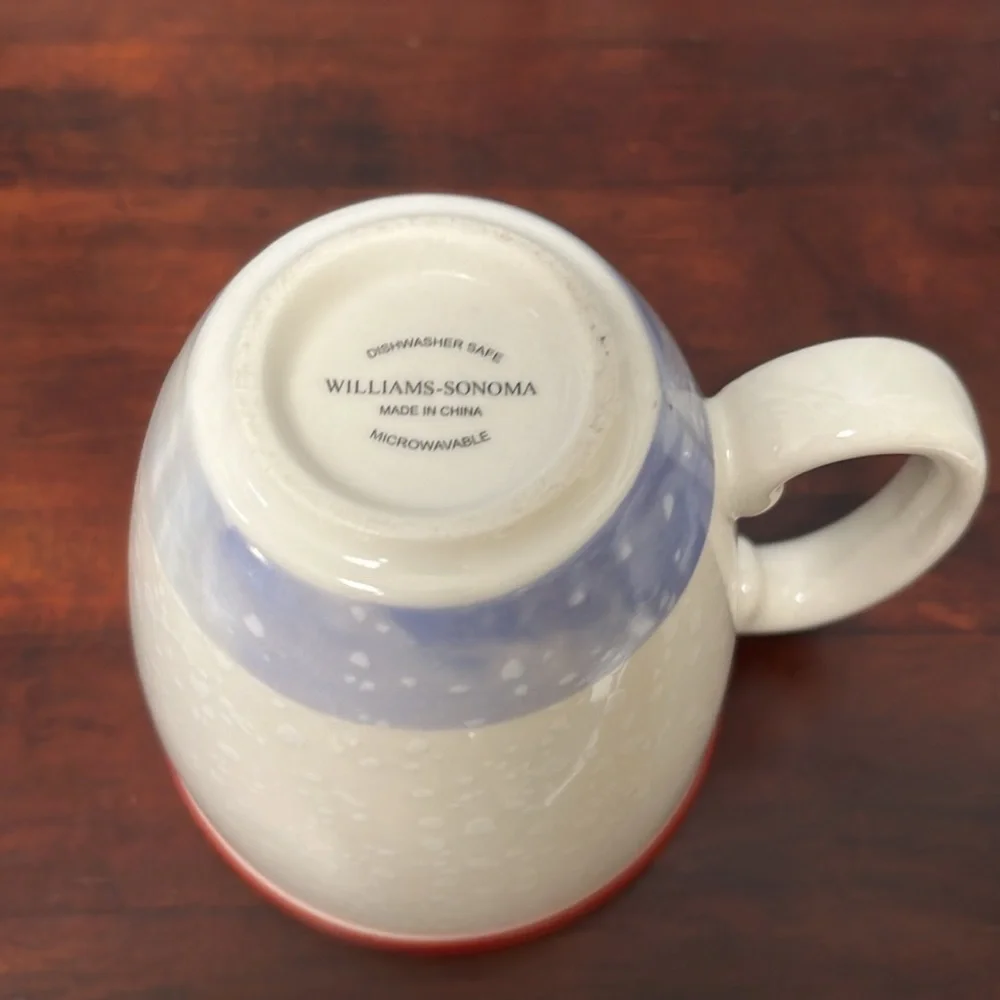 Nordic Elf Christmas Mug Elf Building Snowman by Svien Solem for Williams-Sonoma